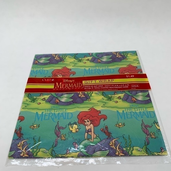 Vintage Gift Wrap Wrapping Paper Cleo Disney Floral set of 2 NIP - Picture 10 of 11